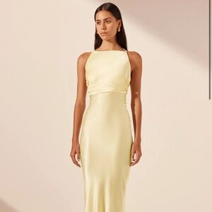 Shona Joy La Lune High Neck Ruched Dress